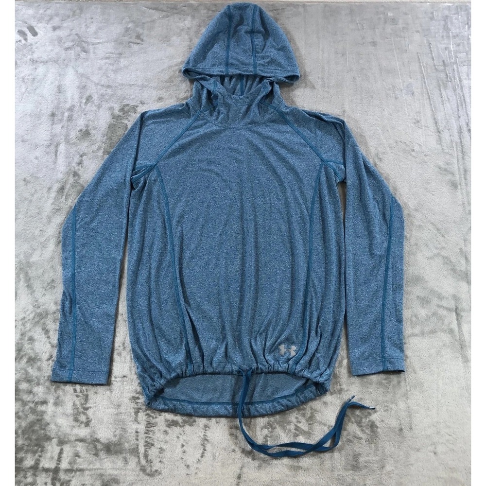 Under Armour Hoodie Womens Small Blue Threadborne HeatGear Pullover Lightweight